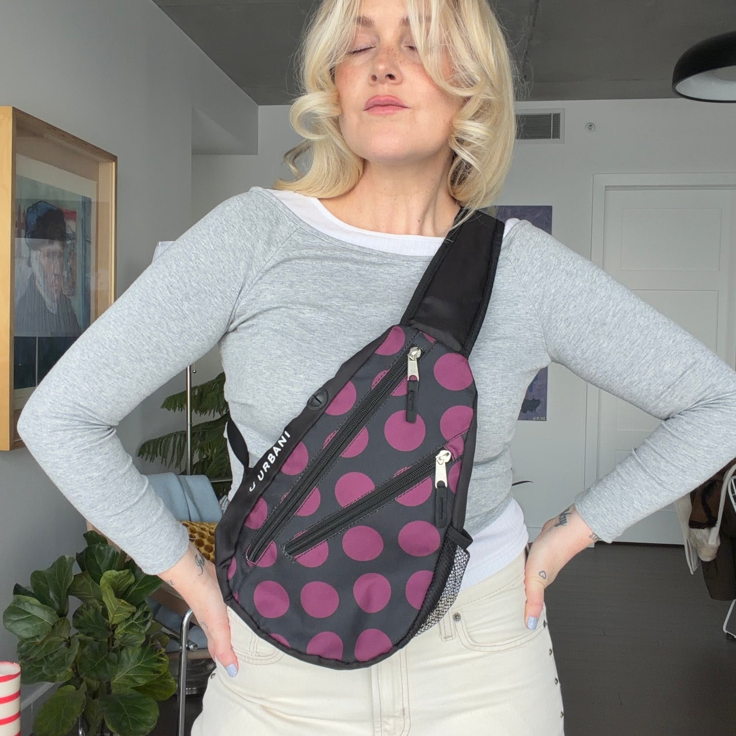 Sac bandoulière à pois