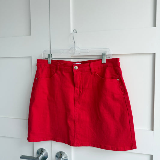 Jupe jeans rouge