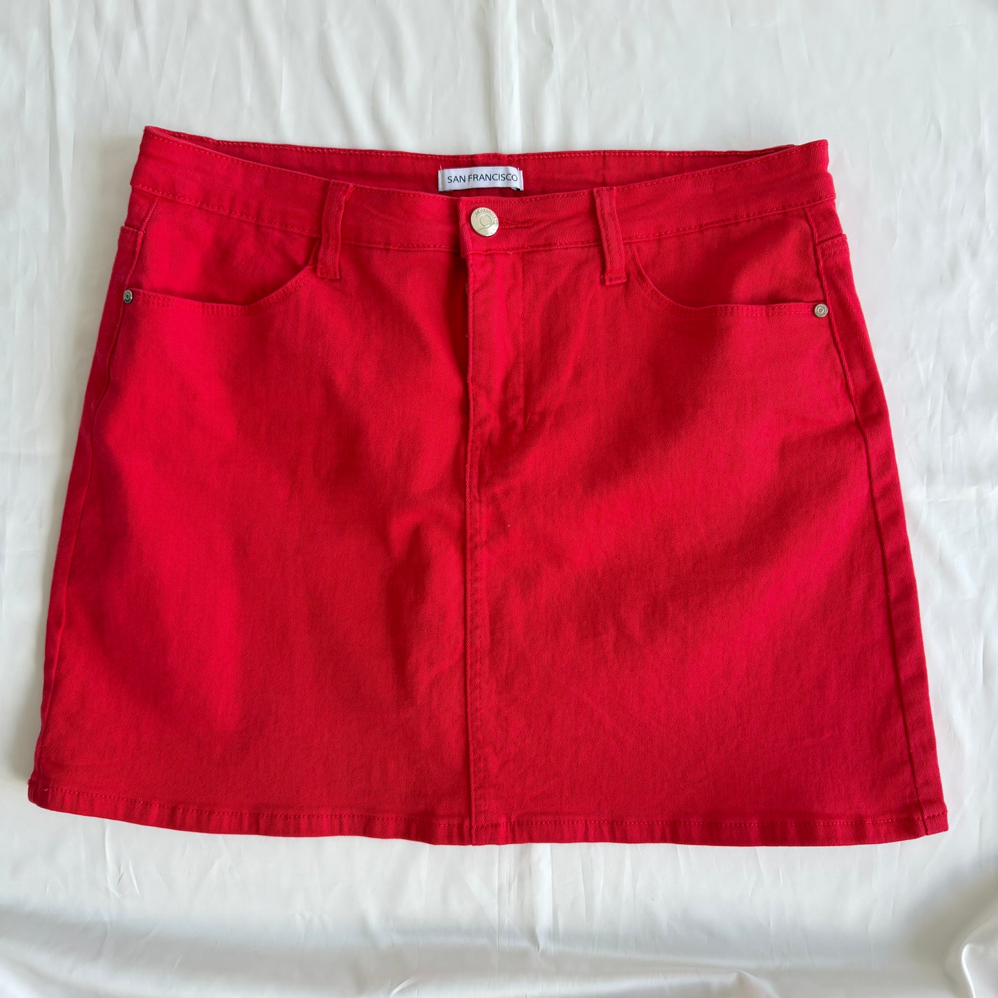 Jupe jeans rouge