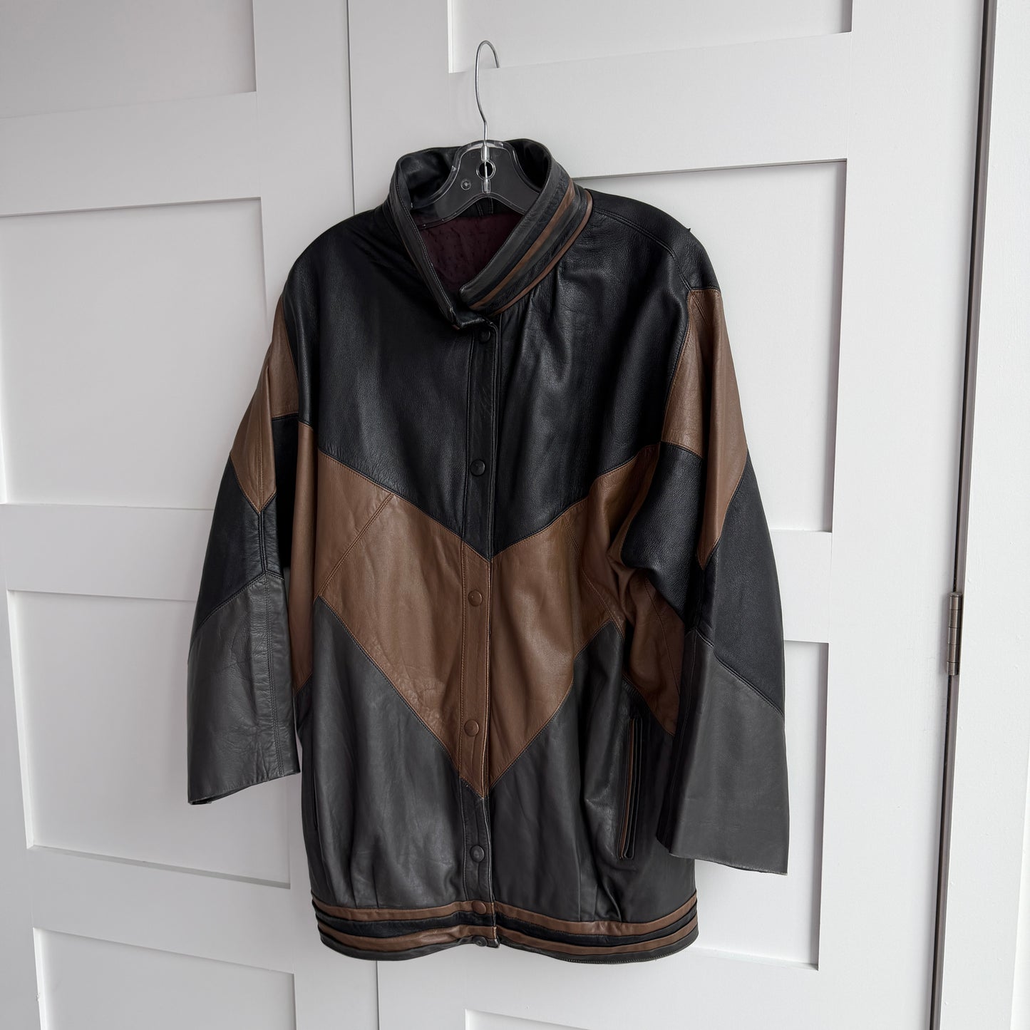 Manteau de cuir 3 tons
